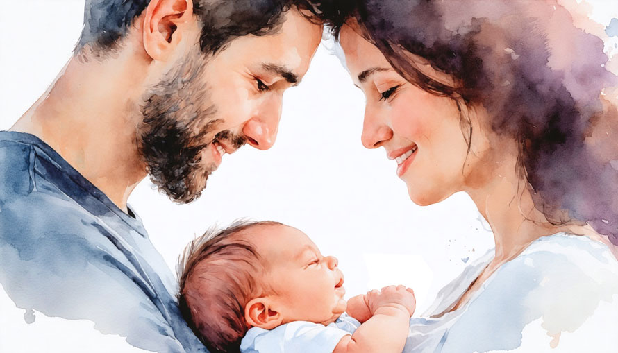 parents holding their baby