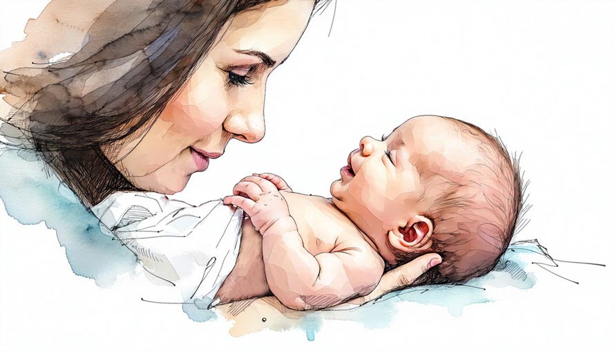 mother holding her baby